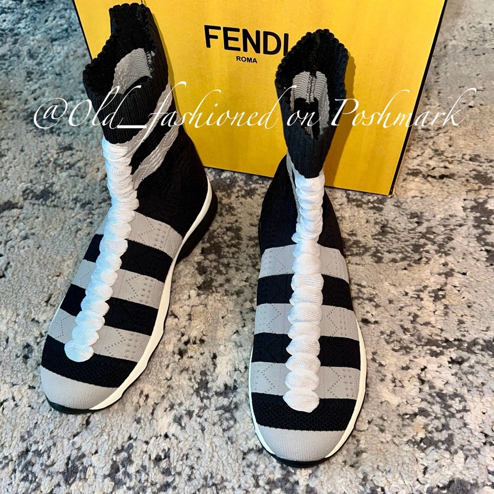ASO Blac Chyna 🎬 - NWOT FENDI High Top Sock Sneakers - Picture 8 of 17